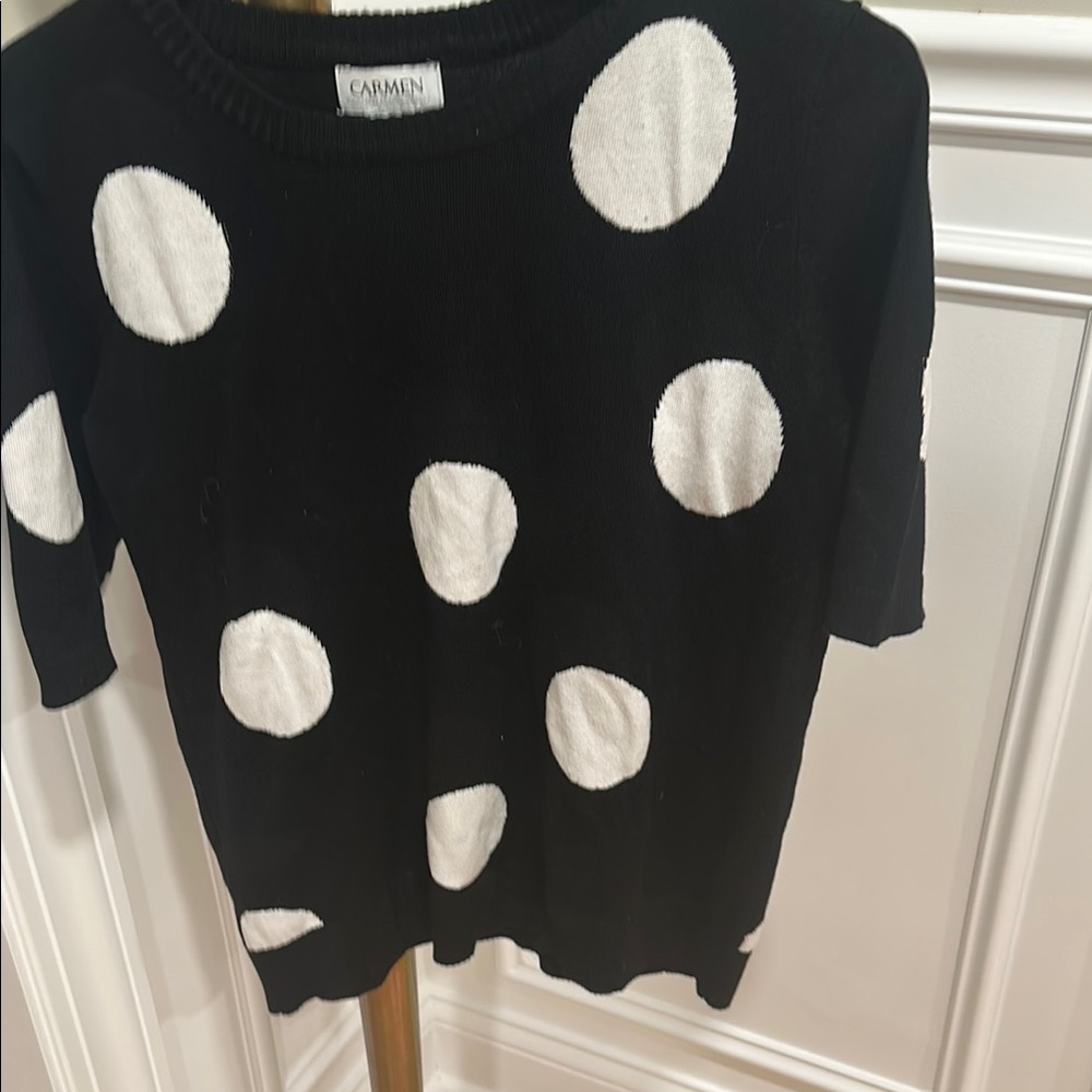 Black and White Polka Dot Sweater